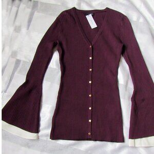 Karen Millen Women Blouse, sz. S, color:dark cherry, stretched.
